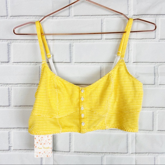 Free People Tops - Free People sunshine checkered bralette crop top M